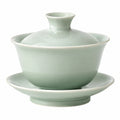 Gaiwan en céramique 12 cm vert céladon pour thé avec couvercle style traditionnel