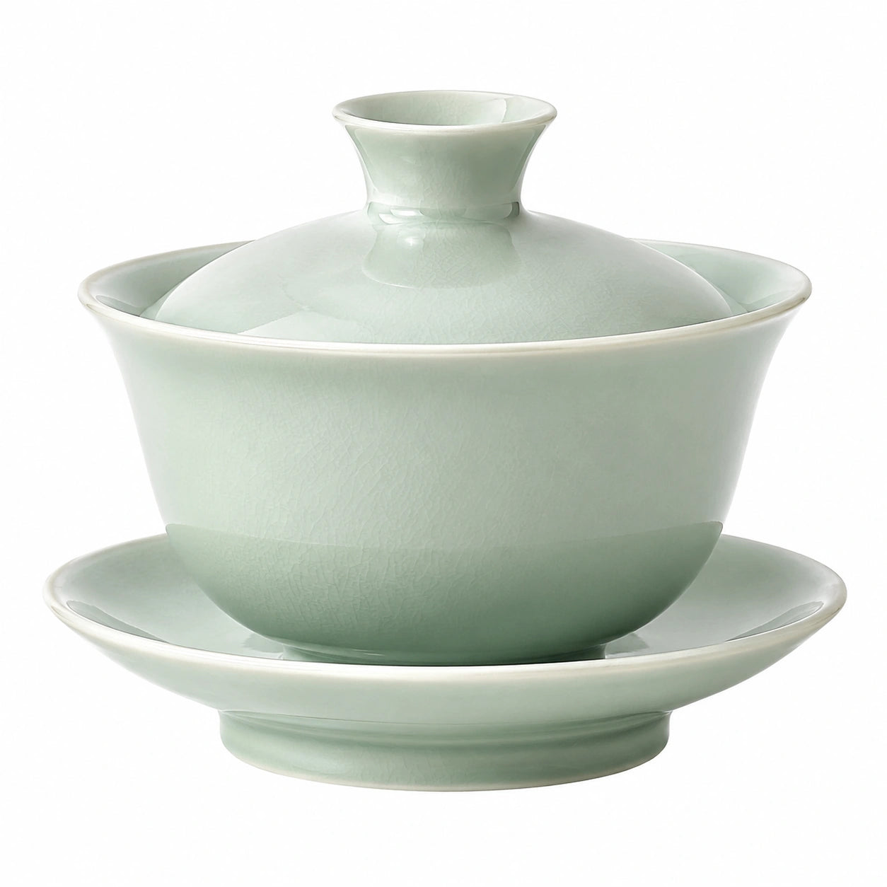 Gaiwan en céramique 12 cm vert céladon pour thé avec couvercle style traditionnel