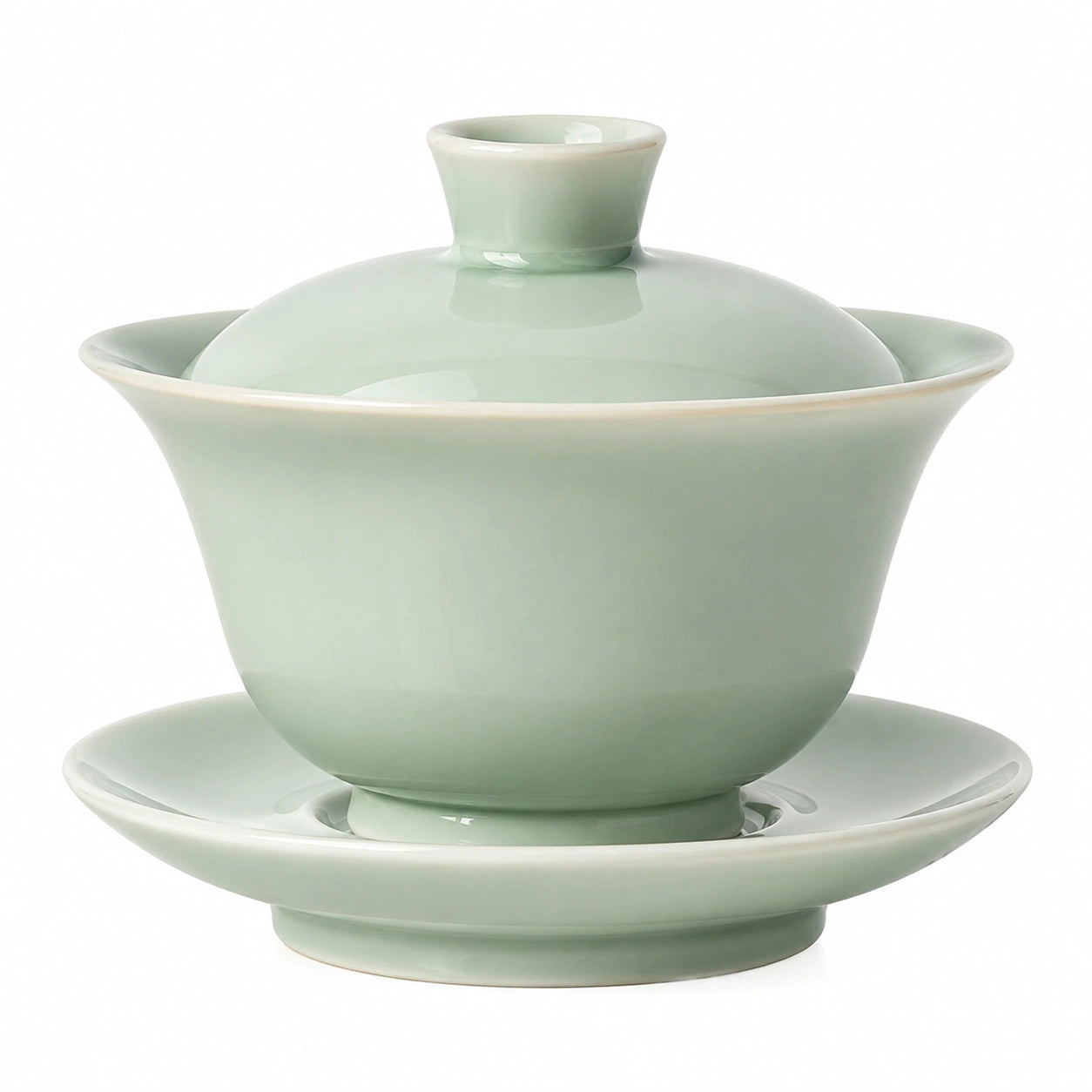 Gaiwan en céramique vert céladon 150 ml avec soucoupe et couvercle