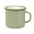 Mug 350 ml en acier émaillé vert - style vintage avec anse
