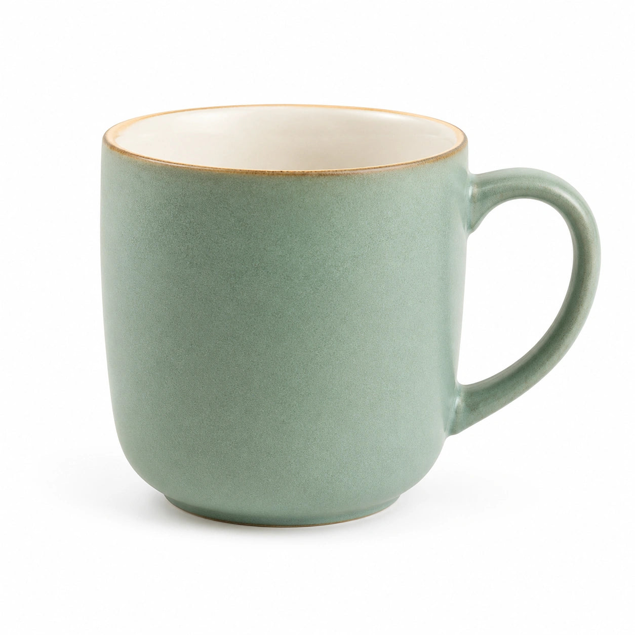 Mug en céramique vert 400 ml avec anse style épuré