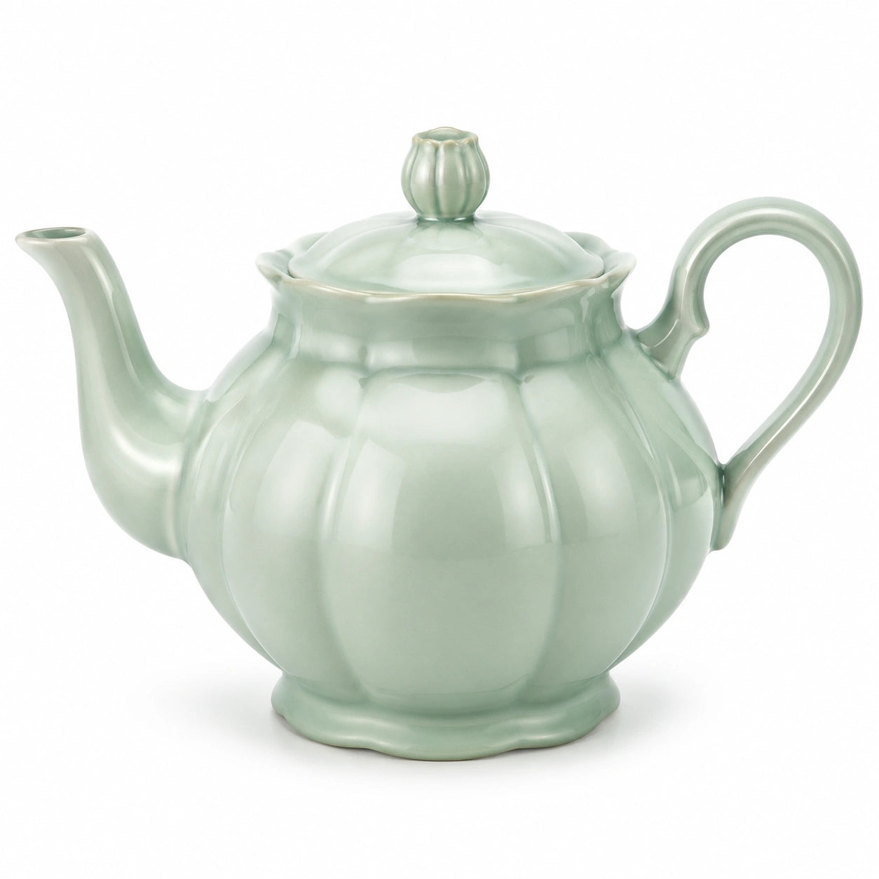 Théière en céramique vert céladon 850 ml avec couvercle et bec verseur